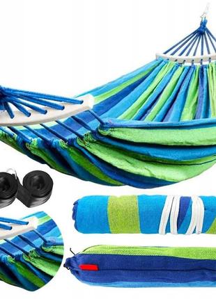 Одномісний гамак з планкою summer зелений xl 200х100 wcg