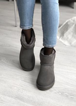 💜ugg short grey💜угги женские зимние серые с мехом5 фото