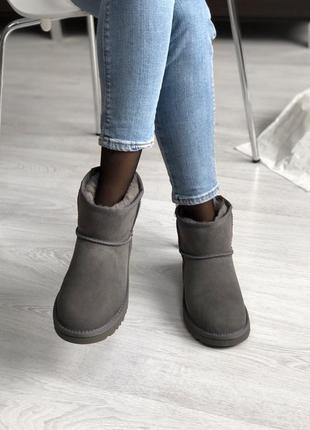 💜ugg short grey💜угги женские зимние серые с мехом6 фото