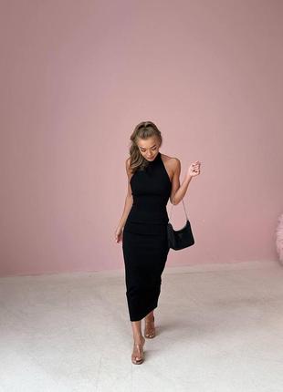 Платье с горлом и открытой спиной7 фото