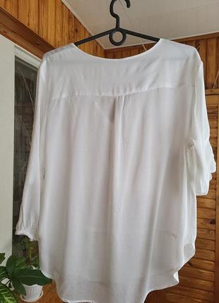 Белая блузка из хлопка4 фото