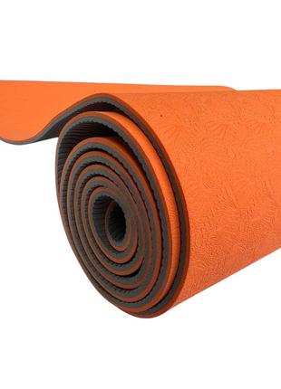 Коврик для йоги и фитнеса tpe 183 х 61 см толщина 4мм (йога мат) wcg m7