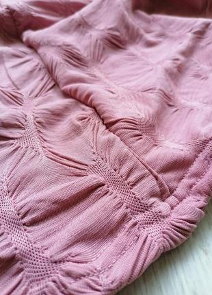 💖расклешенная юбка миди пыльно-розового оттенка💖фактурная юбка миди в стиле бохо6 фото