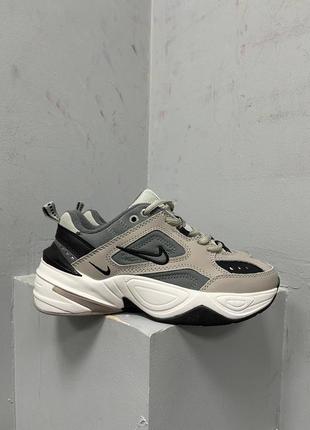 Женские, качественные кроссовки nike m2k tekno «atmosphere grey black’ 210 фото