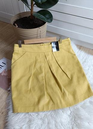 🌹1+1=3🌹жовта спідниця міні від dorothy perkins, розмір l-xl