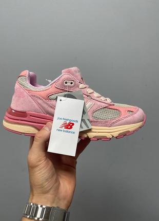 Топ ✅️ замшевые кроссовки new balance 993 pink joe freshgoods performance art powder pink