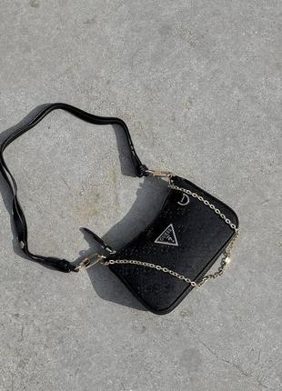 Жіноча сумочка через плече guess mini bag black v2 гесс жіночий крос - боді клатч