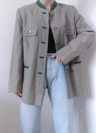 Винтажный пиджак льняной жакет винтаж пиджак лен блейзер жакет винтажный серый пиджак льняной блейзер2 фото