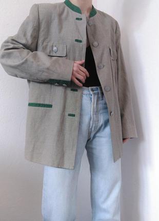 Винтажный пиджак льняной жакет винтаж пиджак лен блейзер жакет винтажный серый пиджак льняной блейзер6 фото