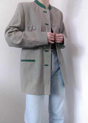Винтажный пиджак льняной жакет винтаж пиджак лен блейзер жакет винтажный серый пиджак льняной блейзер7 фото