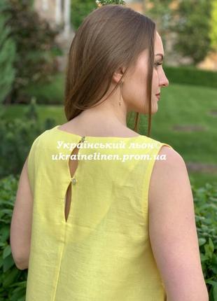 Платье ребека желтое льняное, галерея льна, 44р.3 фото