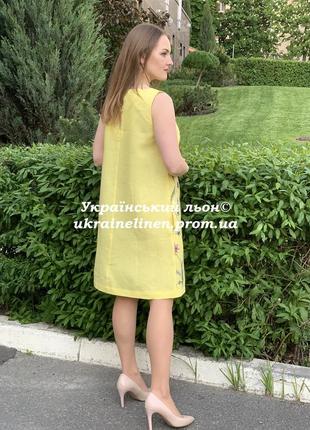 Платье ребека желтое льняное, галерея льна, 44р.5 фото