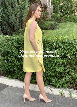 Платье ребека желтое льняное, галерея льна, 44р.6 фото