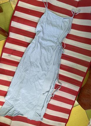 Шикарное небесное платье zara в бельевом стиле /новая коллекция10 фото