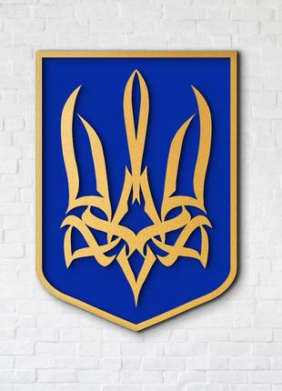 Украина герб тризуб из дерева государственные символы украины,сувениры с украинской символикой 50х38