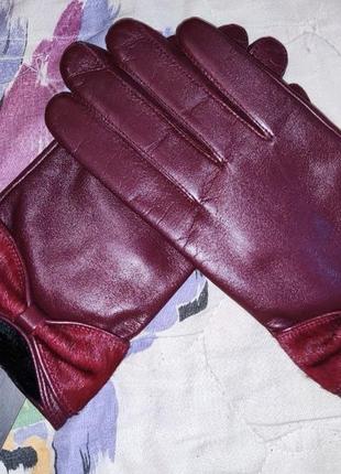 Кожаные, укороченные перчатки dune london