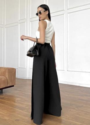 Брюки палаццо з високою посадкою клеш4 фото