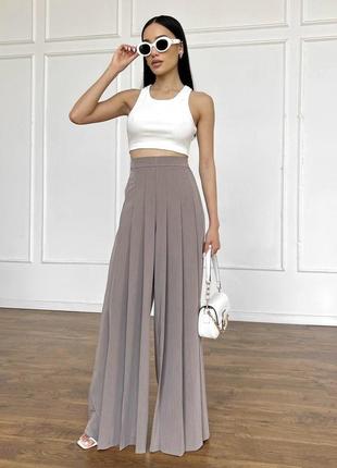 Брюки палаццо з високою посадкою клеш5 фото