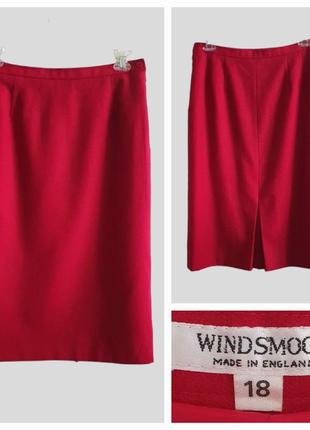 Шерстяная юбка темно- красная прямого  кроя windsmoor, англия.