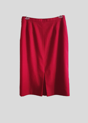 Шерстяная юбка темно- красная прямого  кроя windsmoor, англия.3 фото