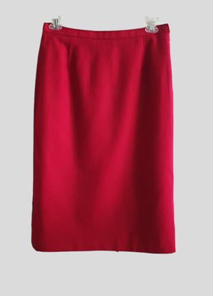 Шерстяная юбка темно- красная прямого  кроя windsmoor, англия.2 фото