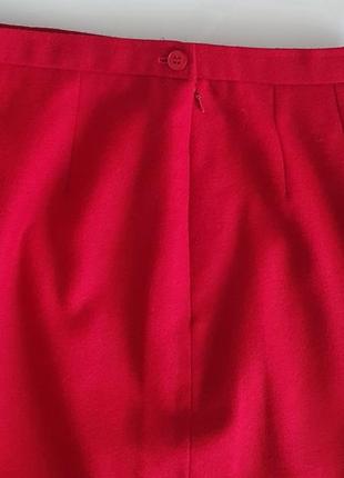 Шерстяная юбка темно- красная прямого  кроя windsmoor, англия.8 фото