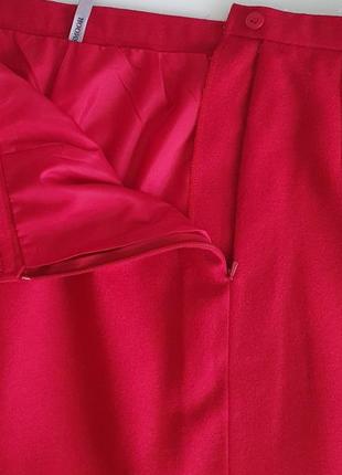 Шерстяная юбка темно- красная прямого  кроя windsmoor, англия.7 фото