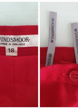 Шерстяная юбка темно- красная прямого  кроя windsmoor, англия.9 фото