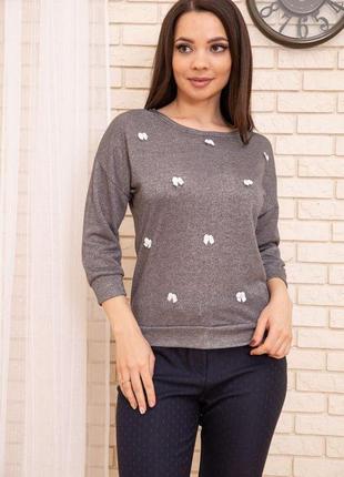 Сірий світшот з рукавом три чверті 172r41-1