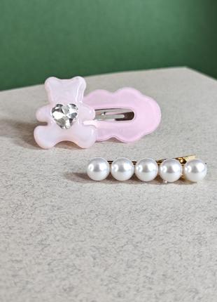 Набор детских заколок для волос, розовый