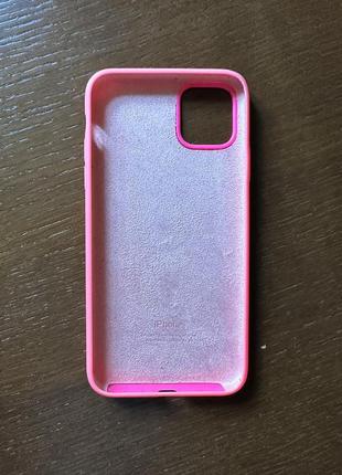 Яркий розовый силиконовый чехол на iphone 11 pro max силикон как новый, закрытый низ5 фото