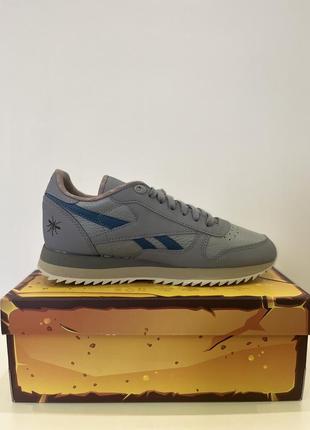 Кроссовки reebok jurassic world classic leather ripple grey hq62534 фото