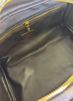 Кейс косметичка коричневая брендовая канва кожа