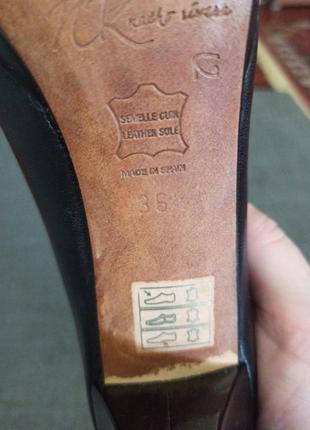 Кожаные туфли лодочки на невысоком каблучке 36,5 размер7 фото