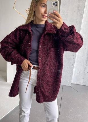 Тепла рубашка oversize🍒2 фото