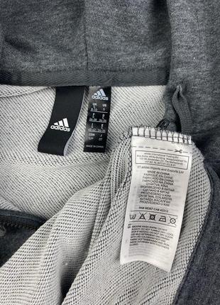 Толстовка худи кофта свитшот пуловер серая женская спортивная на замке adidas6 фото