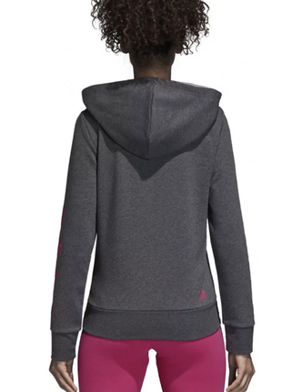 Толстовка худі кофта світшот пуловер сіра жіноча спортивна на замку adidas2 фото