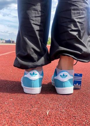 Кроссовки adidas gazelle blue green2 фото