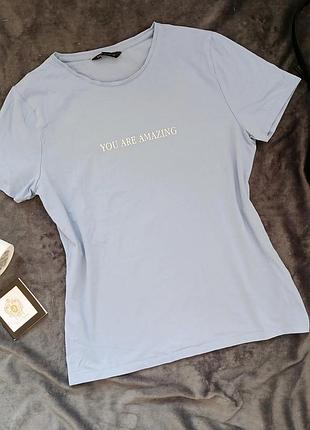 Футболка m&s collection футболка женская голубая с надписью