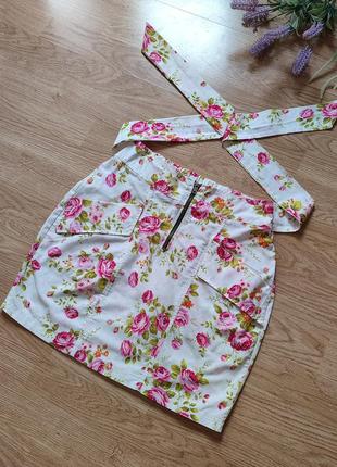 Новая летняя юбка мини в цветочки2 фото