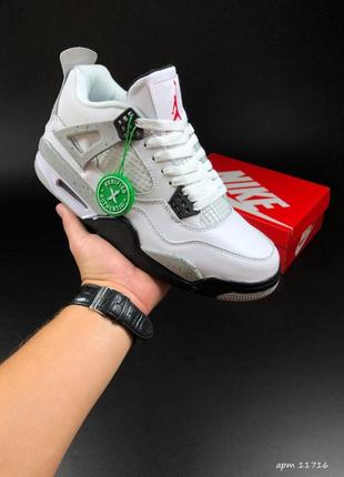 Шкіряні кросівки air jordan 4 golf military men's