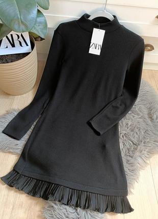 Мягкое платье с контрастным низом от zara, размер s