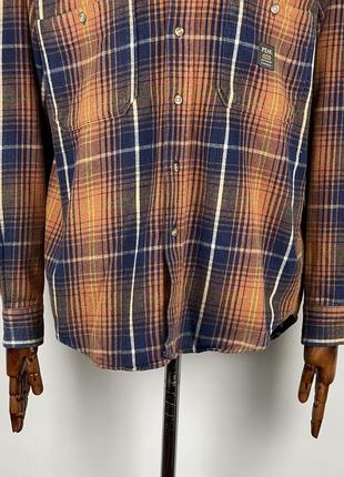 Плотная мужская фланелевая рубашка в клетку peak performance outdoor plaid flannel shirt4 фото