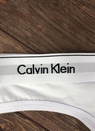 Белые слипы calvin klein на широкой резинке3 фото