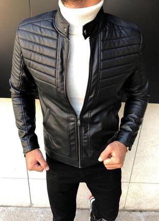 Мужская бордовая кожаная куртка кожаная черная кожаная куртка, козырька косуха мужская на осень2 фото