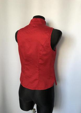 Красный в горошек лиф-блузка-жилетка верх от дириндля хлопок h.moser2 фото