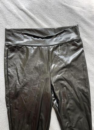 Латекс лосины кожа глянцевые черные брюки под лак леггинсы8 фото