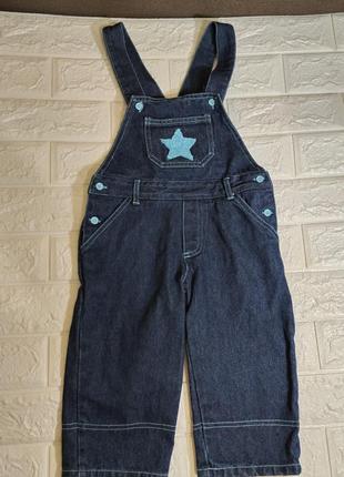 Стильный джинсовый детский комбинезон baby wear.,размер 86.