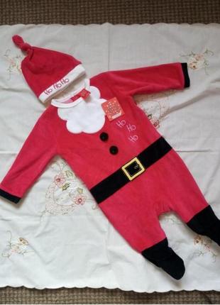 Новорічний чоловічок із шапочкою помічник санти, 6-9 місяців