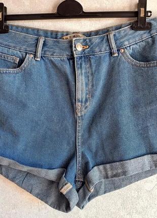Джинсовые шорты мом от denimco из классического джинса, базовые джинсовые шорты под zara3 фото